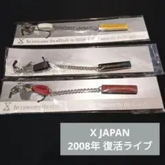 新品 X JAPAN 2008年復活ライブキーホルダー3個セット