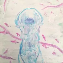 クラゲ アクリル画 キャンバスアート 一点もの オリジナル