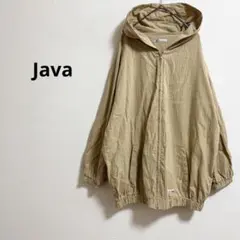 b483【Java】マウンテンパーカー綿100%オーバーサイズロゴ入ドロスト袖裾