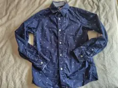 エイチアンドエムH&M145ネイビー 長袖シャツ