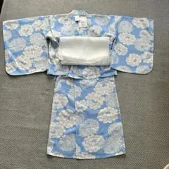 浴衣 150 イオン 水色 ワンピ浴衣 セパレート 新品未使用