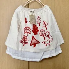 新品！UNICA ユニカ 刺繍 スカート S （95～100cm）オフホワイト