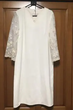 今週削除 刺繍　長袖　ワンピース 白