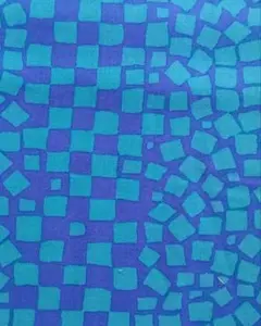 生地　ケイフファセット　幾何学　ブルー　１ｍ　延長可