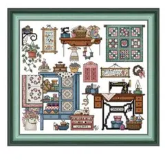 【新品】刺繍作成キット 裁縫 タイムクロスステッチキット 14カウント 図面あり