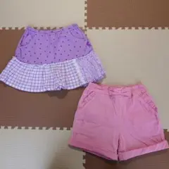 KP 　110cm　ピンク　パンツ　紫　スカパン　2点セット