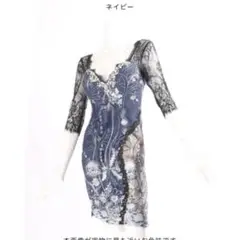 JEWELS 袖あり花柄刺繍ドレス