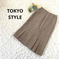 東京スタイル　LEPORTE スカート　ウール混　ツイード　前プリーツ