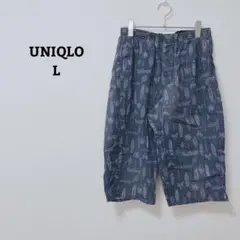 ユニクロ　ステテコ　パンツ　ルームウェア　インド製　総柄　ストレッチ　綿混　Ｌ