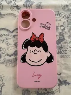 （318）ほぼ未使用　iPhone16 ケース　スヌーピー　ルーシー　ピンク
