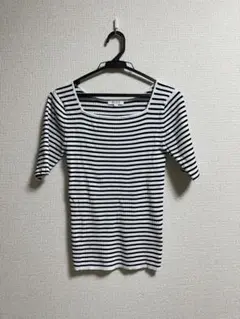 PLST 半袖ニット ボーダー 半袖トップス