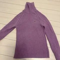 LACOSTE パープル リブニット 38