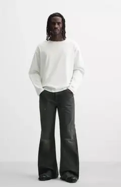 ZARA ジップ付き フレアデニム