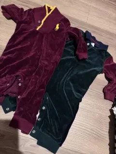 Ralph Lauren ベルベットロンパース 2点セット