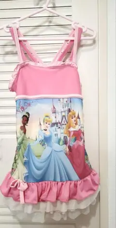 【週末限定値下げ】ディズニー3人のプリンセス フリル水着 110cmピンク女の子