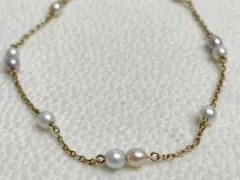【MIKIMOTO】 本真珠 ブレスレット K18 ゴールド ヴィンテージ 金