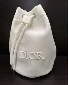 Dior ホワイト ドローストリングポーチ
