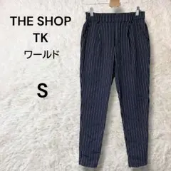 THE SHOP TK ワールド ストライプ柄 ストレッチ スキニーパンツ S