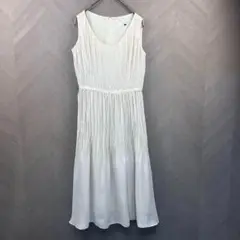 ◇MANOUQUA マノーク◇シルク上質ロングワンピース　フレア　ギャザー　上品