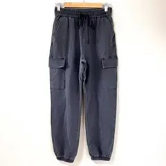 ◉スクロール　美品　カーゴジョガーパンツ　黒　ウェストゴム　M　クロップド丈