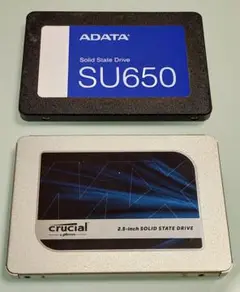 2.5インチSSD①ADATA製256GB②Crucial製250GB合計2個