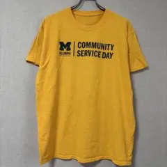 586 黄 alumni アメリカ古着 Tシャツ イエロー ミシガン大学