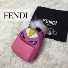 【未使用】FENDI モンスター ファー バッグチャーム バグズ ピンク レザー