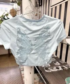 SHEIN 後ろバタフライモチーフ半袖Tシャツ　未使用　XS