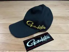 GAMAKATSU フィッシングキャップ ガマカツ 黒 帽子 ステッカー