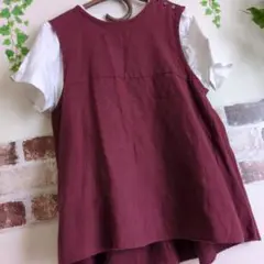 Sarahwear リネン ノースリーブ 後ろギャザー プルオーバー 日本製