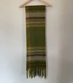 マフラー ボックスチェック柄 グリーン ブラウン