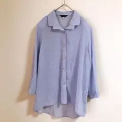 【mocka giene】（LL）オープンカラーシャツブラウス/涼しげコーデ