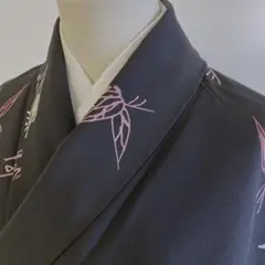 【着】13611r 着物 小紋 葉文様