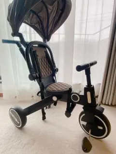 MK【未使用・美品】BeneBene 4way三輪車⭐︎くすみベージュ BeneBene（ベネベネ） 4way 三輪車 二輪 ベビーカー キッズ