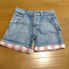 デニムブルー ハーフパンツ 150cm 古着