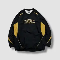 00s UMBRO アンブロ ピステ ロゴ ブラック×ゴールド L