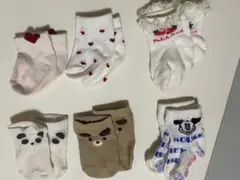 ベビー靴下 6足セット ハート ミッキー パンダ