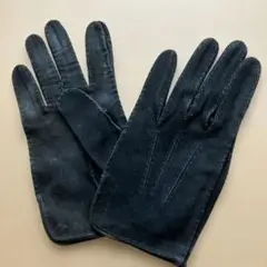 黒レザー手袋 ステッチデザイン