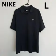 NIKE メンズ 半袖シャツ L Ｖネック 襟付き 黒 DRYFIT UV機能