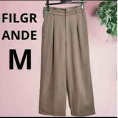 ワイドパンツ　フィルグランデ　Mサイズ　ブラウン　ウエストがゴム　ゆったり