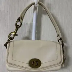 アイボリー レザー ショルダーバッグ