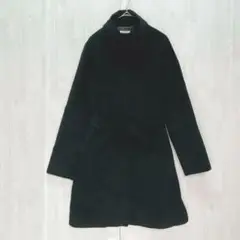ENTROPIE アンゴラ混タートルネックチェスターコート　黒　M