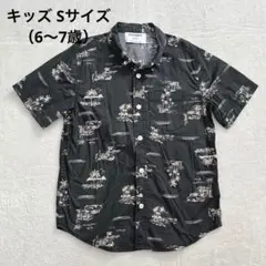 OLD NAVY キッズ 半袖シャツ ハワイアン柄 ブラック S 6-7歳