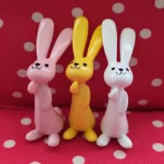 ウサギのフィギュアセット 3体