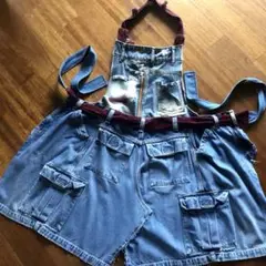 【デニム】　【古着】　リメイク　デニム　エプロン