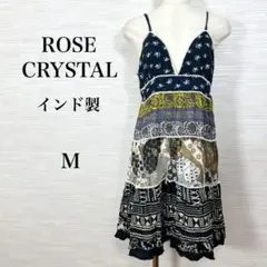 ★美品ROSE CRYSTAL ローズクリスタル　チュニックインド製　黒　M