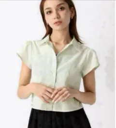 FOREVER21 ブラウス シャツ ストライプクロップドシャツ レディース