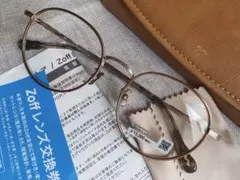 Zoff きりまるコラボ ブラウン（クリア）メガネ