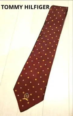 TOMMY HILFIGER バーガンディ ドット柄 ネクタイ