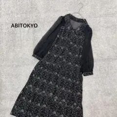 【ABITOKYO】シフォンスリーブティアードシャツワンピース インナー付き